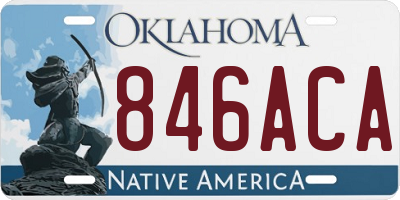 OK license plate 846ACA
