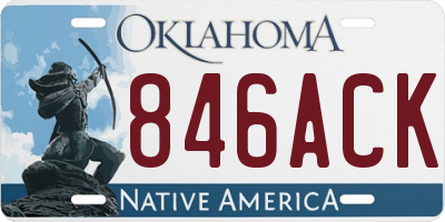 OK license plate 846ACK