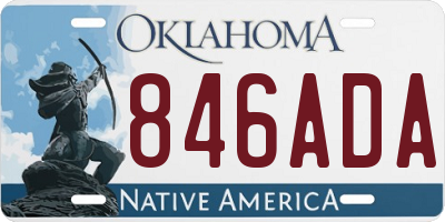 OK license plate 846ADA