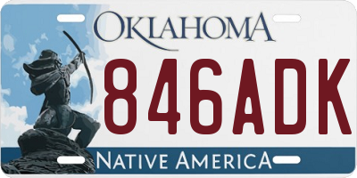 OK license plate 846ADK