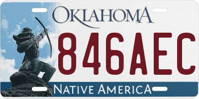 OK license plate 846AEC