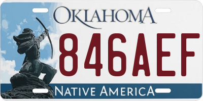 OK license plate 846AEF