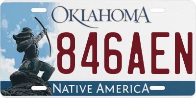 OK license plate 846AEN