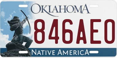 OK license plate 846AEO
