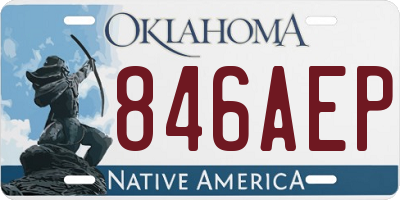 OK license plate 846AEP