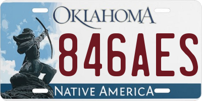 OK license plate 846AES