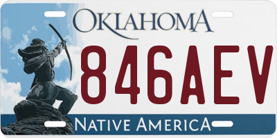 OK license plate 846AEV