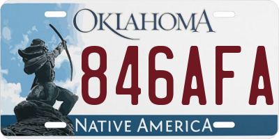 OK license plate 846AFA