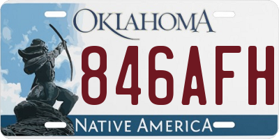 OK license plate 846AFH