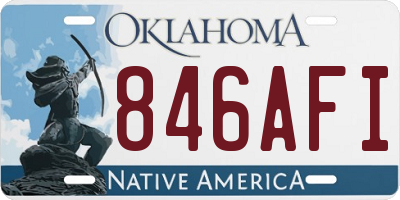 OK license plate 846AFI
