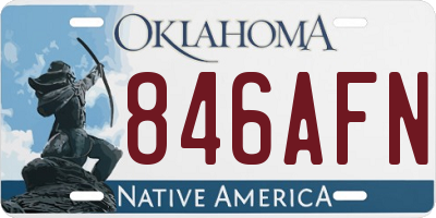 OK license plate 846AFN