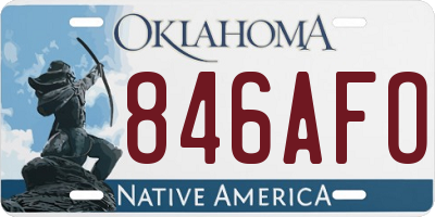 OK license plate 846AFO