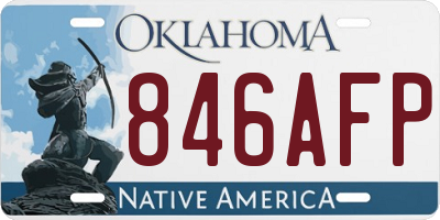 OK license plate 846AFP