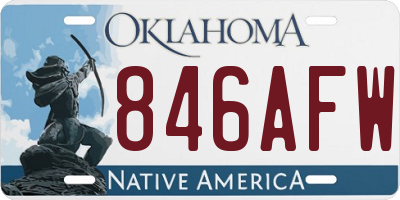 OK license plate 846AFW