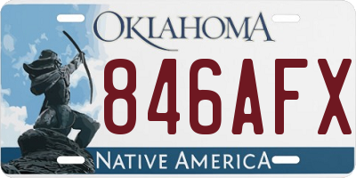 OK license plate 846AFX