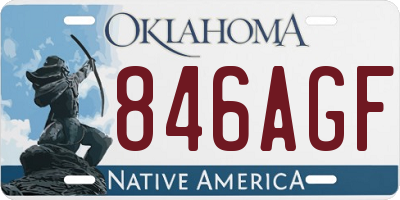 OK license plate 846AGF