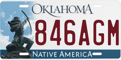 OK license plate 846AGM