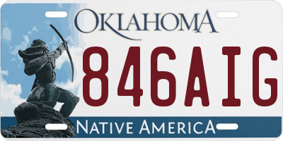 OK license plate 846AIG