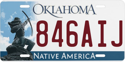 OK license plate 846AIJ