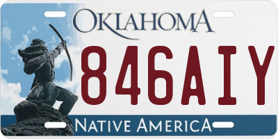 OK license plate 846AIY