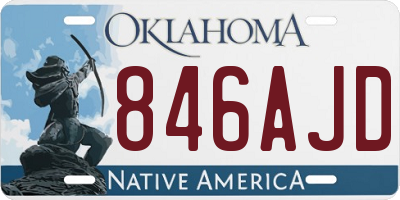 OK license plate 846AJD