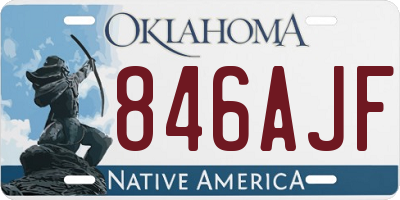 OK license plate 846AJF