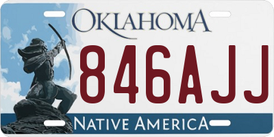 OK license plate 846AJJ
