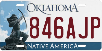 OK license plate 846AJP