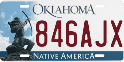 OK license plate 846AJX