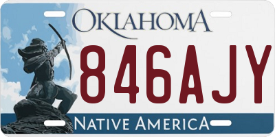 OK license plate 846AJY