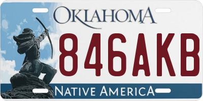 OK license plate 846AKB