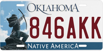 OK license plate 846AKK