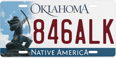 OK license plate 846ALK