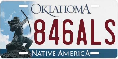 OK license plate 846ALS