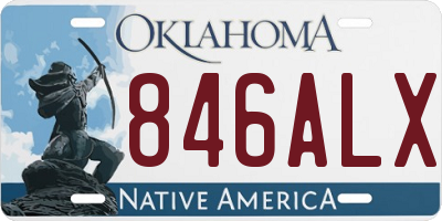OK license plate 846ALX
