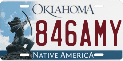 OK license plate 846AMY