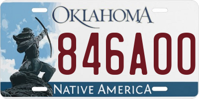 OK license plate 846AOO