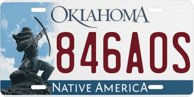 OK license plate 846AOS