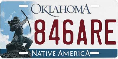 OK license plate 846ARE
