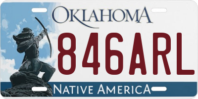 OK license plate 846ARL