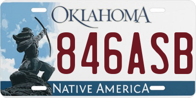OK license plate 846ASB
