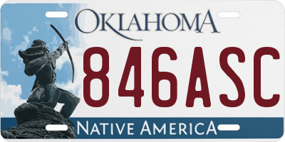 OK license plate 846ASC