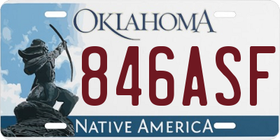 OK license plate 846ASF
