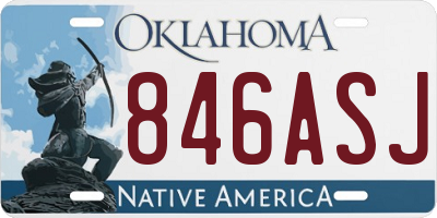OK license plate 846ASJ