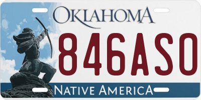OK license plate 846ASO