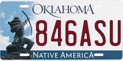 OK license plate 846ASU