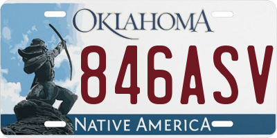 OK license plate 846ASV