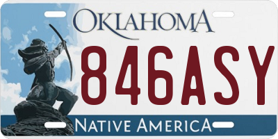 OK license plate 846ASY
