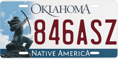 OK license plate 846ASZ