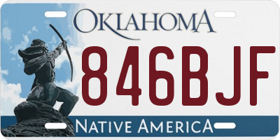 OK license plate 846BJF